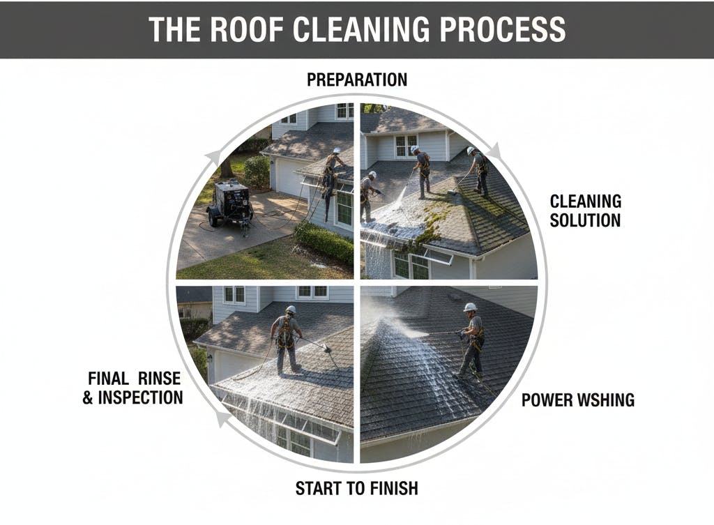 roof cleaning process